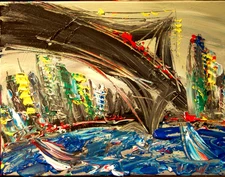 Mark Kazav - Oil Painting BROOKLYN  Art Canvas IMPRESSIONIST 2RGREG11e