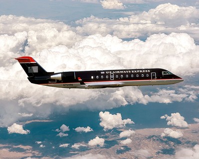 US AIRWAYS EXPRESS CANADAIR CRJ200 IN FLIGHT PHOTOGRAPH PHOTO PRINT