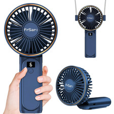 USB Rechargeable Portable Handheld Fan 4000mAh, 6 Speed, Foldable Desk/Neck Mini