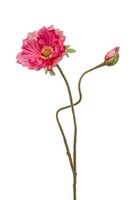 Artplants Kunst Mohnblume Hasna, Pink, 75Cm
