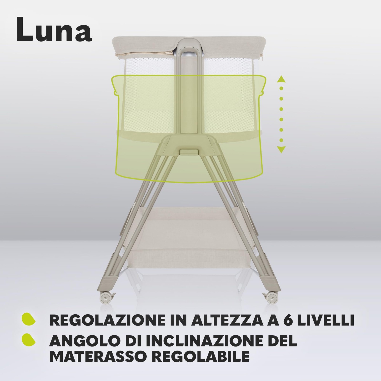 Lettino portatile LUNA con materasso co-sleeping foto 3
