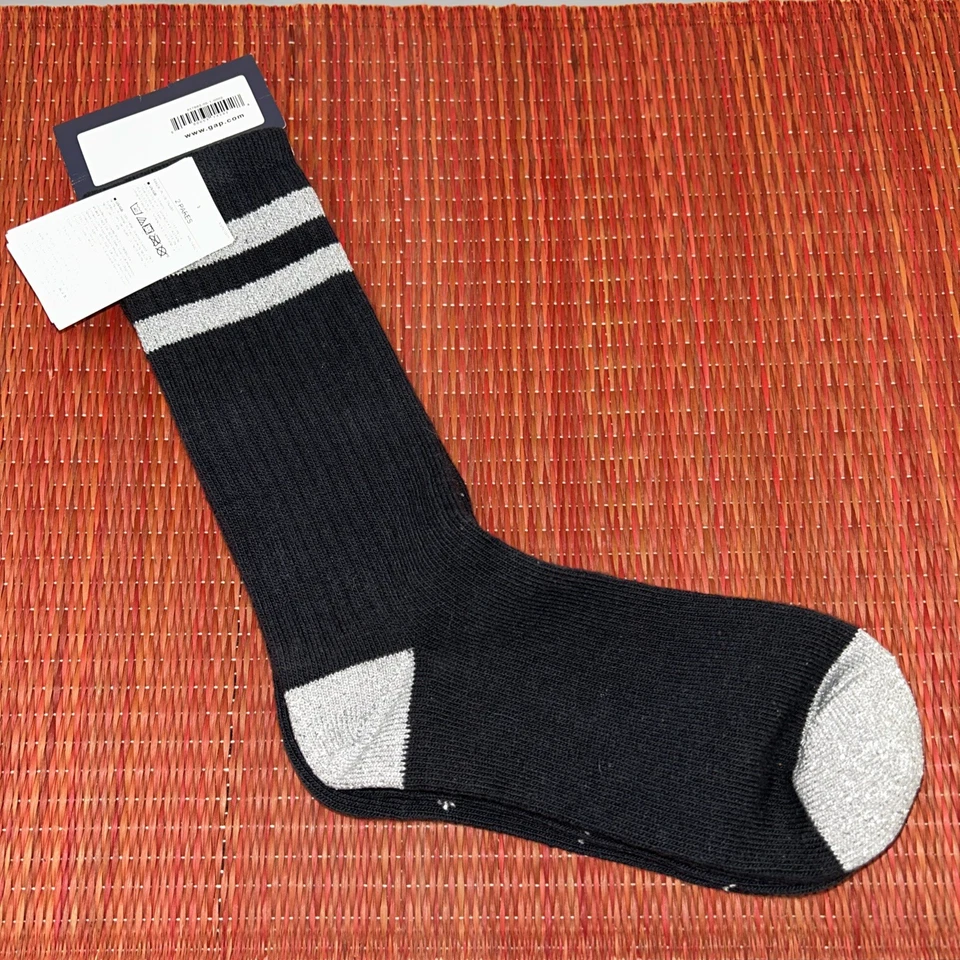 Gap Kids Glitter Star And Stripes Tube Socks Navy Silver 2 Pair Medium-Shoe 13-2 - Image 4 of 4