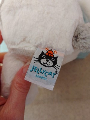 Jellycat Medium Bashful Terrier. White & Grey Dog. Retired. Brand