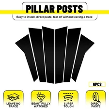 6x Car Window Pillar Posts Gloss Black For Porsche Macan 2014-2022 Accessories