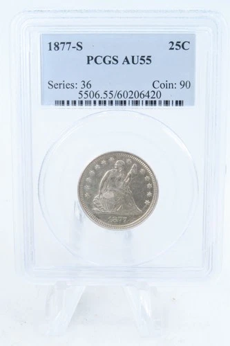 1877-S PCGS AU55 Liberty Seated Quarter Business Strike 25C