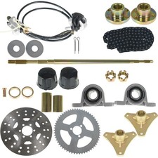 Go Kart Live Rear Axle Kit Sprocket  Hub Brake Assembly Chain For ATV 29" 740mm