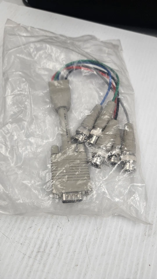 set 2 1 ft HD15 VGA Male to 5 BNC Female Cable - Image 3 of 4