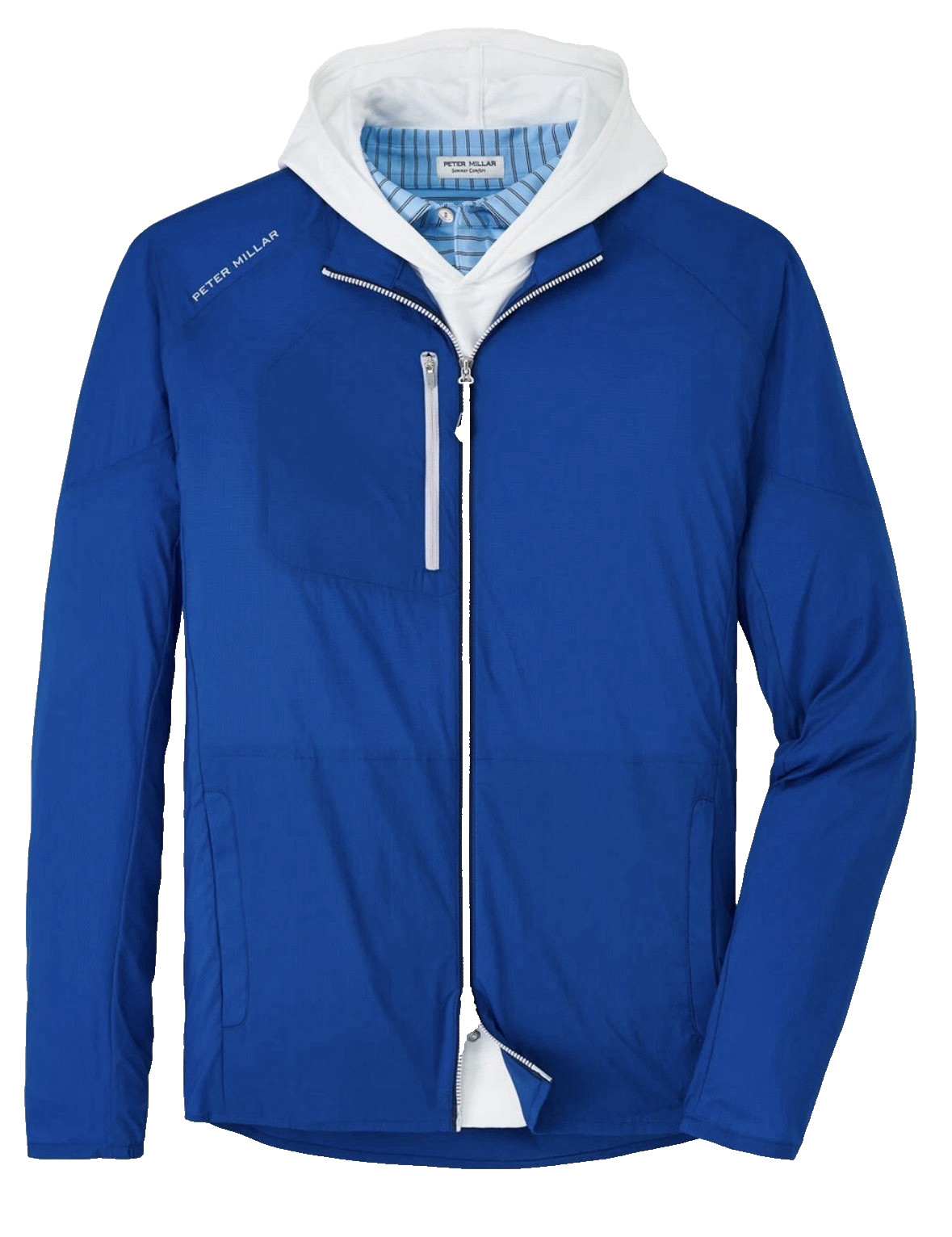 Peter Millar Mens Golf Hyperlight Gust Windbreaker Blue Jacket Size US XL 25490₽