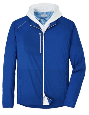 Peter Millar Men's Golf Hyperlight Gust Windbreaker  Blue Jacket Size US XL