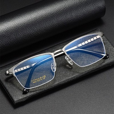 Extra Large Titanium Half Rim Reading Glasses Women Men Business Readers 55mm