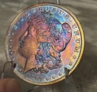 1897 O MORGAN SILVER DOLLAR AU+/BU MONSTER RAINBOW TONER #2753