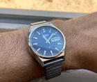 Vintage Seiko Mens Automatic Watch 6309 8069 BLUE DIAL Runs Well 1980s Japan