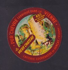 Ancienne étiquette Fromage France BN223011 Chèvre  Le Vieux Chateau  Vienne