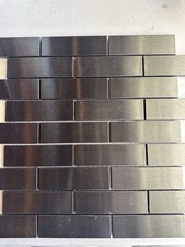 Black Brushed Stainless Aluminum Mosaic 1x4 Mosaic Tile Backsplash Kitchen Bath