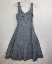 A New Day Women's Corset Midi A-Line Dress Black Gingham Sz 2 Pockets NEW Target