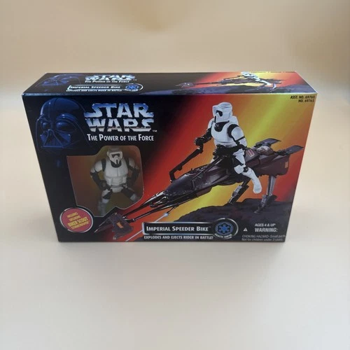 Star Wars The Power of the Force Imperial Speeder Bike w/Biker Scout 1995 NEW
