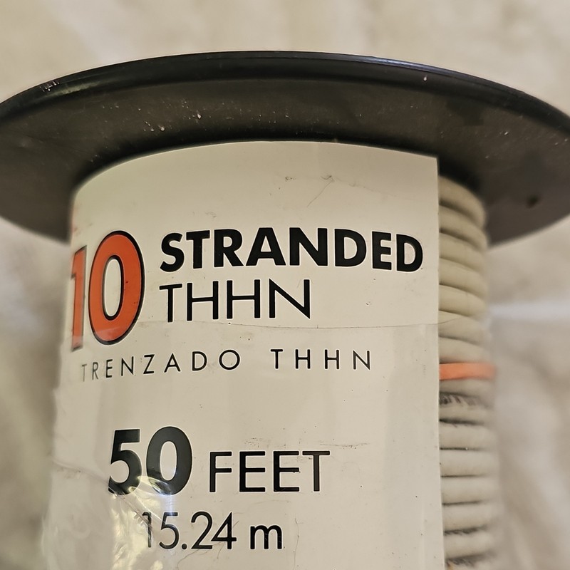 Southwire 10 AWG Stranded Copper THHN Wire PVC Insulation 50 ft White