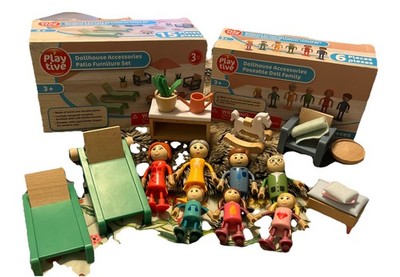 Playtive Scandi Style 7 Dolls & House Furniture Bundle VGC - SHIPS FROM USA