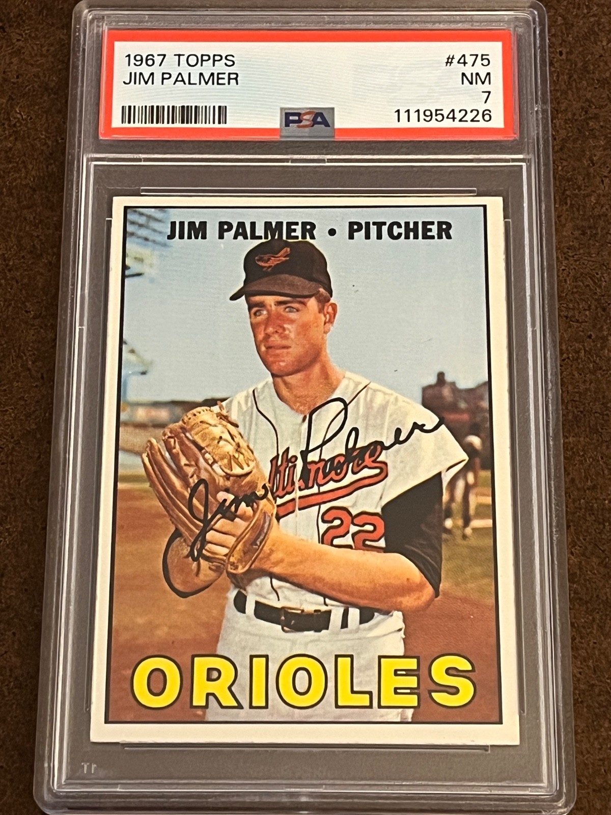 1967 Topps Baseball - #475 Jim Palmer Orioles Near Mint NM PSA 7 (Set Break)