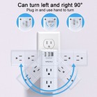USB Multi Plug Outlet Swivel Extender Surge Protector 3 USB Ports 3 Power Strip