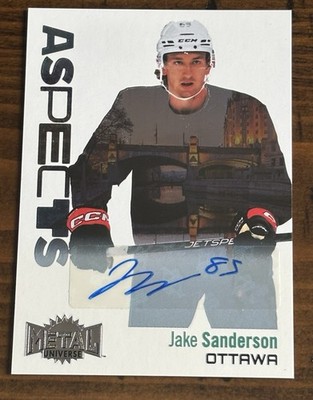 Jake Sanderson - 2022-23 Skybox Metal Universe - Aspects Rookies Auto #R-24 (RC)