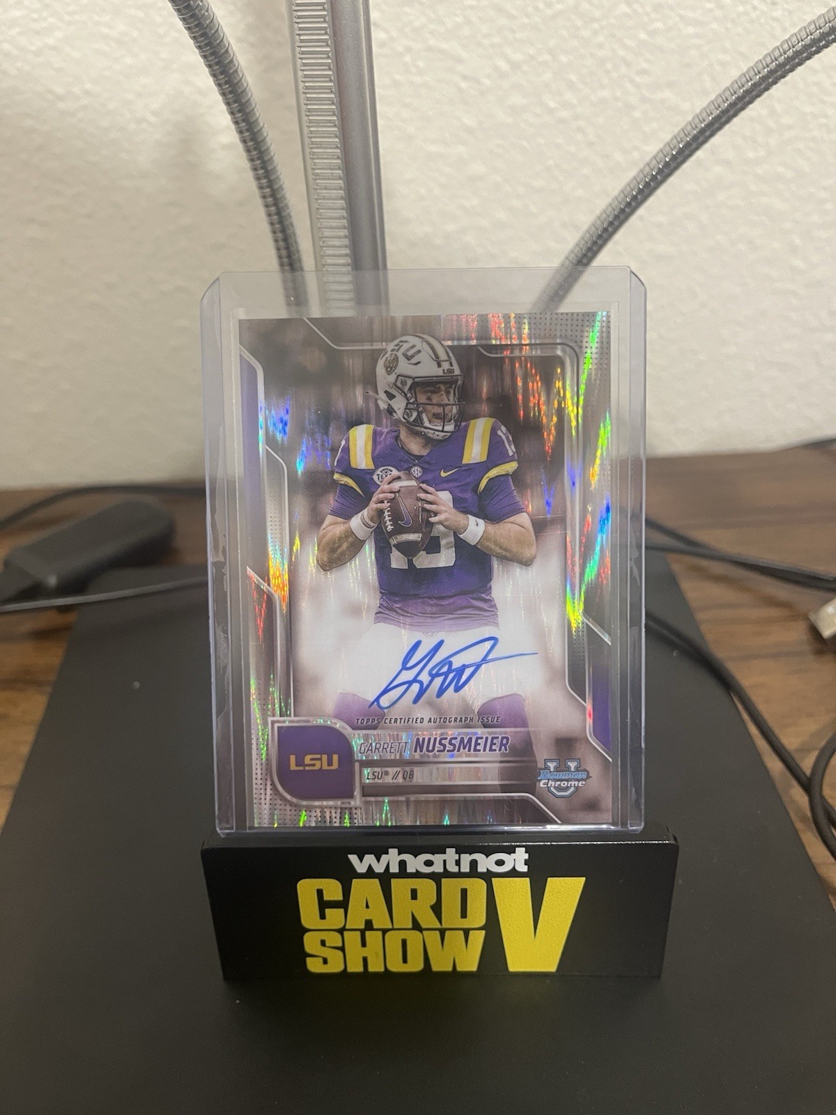 2025 Bowman Chrome U Garrett Nussmeier Prospect Auto Stealth Refractor #BCA-GN