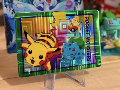 1998 Vintage Pokemon Prism Sticker - Pikachu & Bulbasaur Gallery - Maze Holo