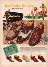 Jarman Shoes for Men Wing Tips Summer Women Swim 1950 Vintage Print Ad-C-4.1