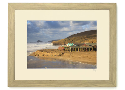 Wasserstelle Perranporth Cornwall. 7x5'', A4 oder A3 Foto montiert oder gerahmt