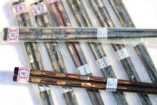 16 vintage 8 pair MATCHING CHOPSTICKS wood INLAID MOP Abalone 9" Japan cinnebar