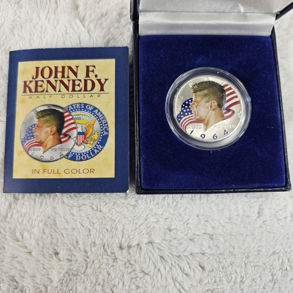 Moneta Commemorativa Colorata Cardinale Bird E JFK Kennedy Mezzo Dollaro Usa Collezione Numismatica