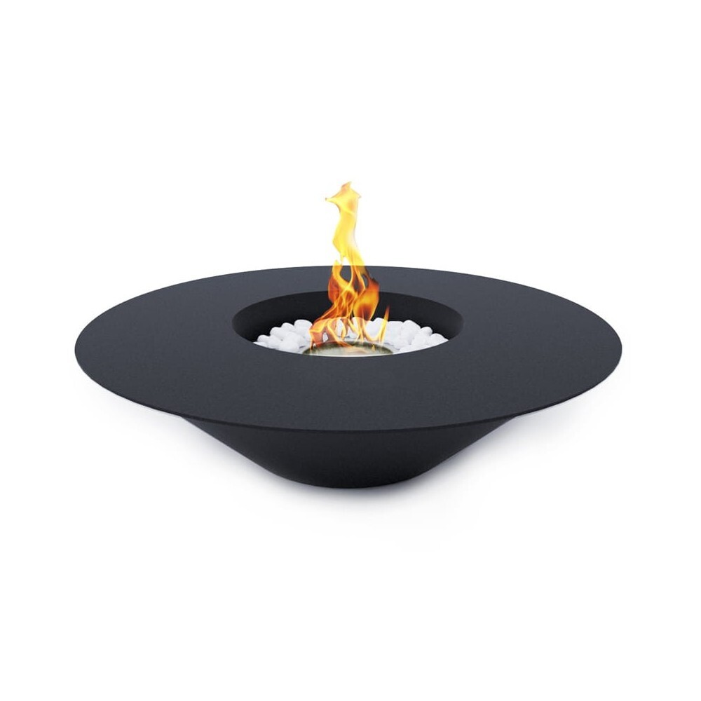 Camino a bioetanolo braciere da giardino tondo per esterno SANTORINI Nero d.60