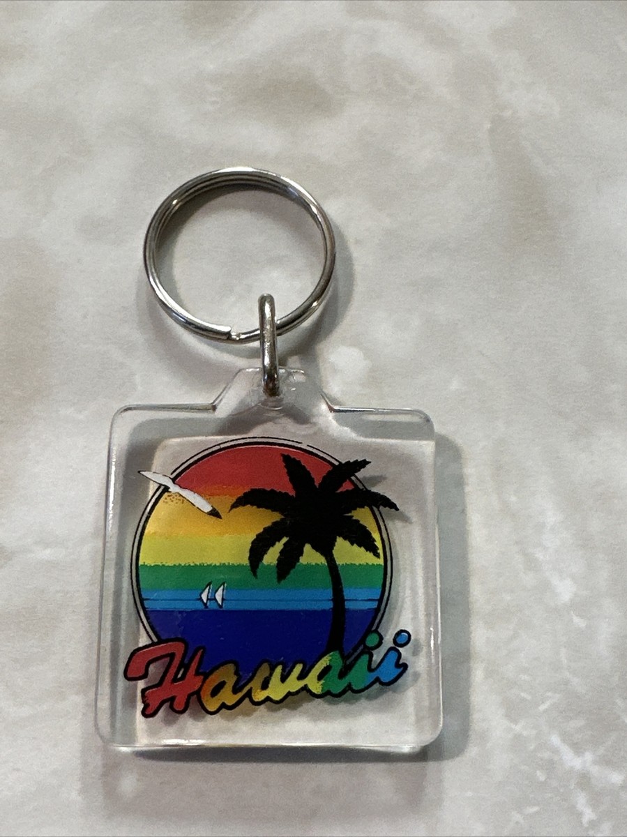 Vintage HAWAII Islands HI Keychain Key Chain Fob Key Ring