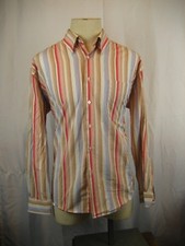 Men's Alan Flusser 100 Cotton LS Multi-Color Striped Casual Shirt sz XL