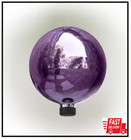 Alpine Corporation Glass Gazing Globe Festive Yard Decor 10 Inch Dia Purple NEW