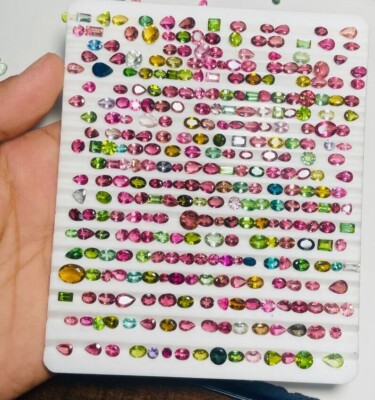 Certified Natural Tourmaline Multi-Color Mix Cut Lot 5-7mm 50 Pcs Loose Gemstone