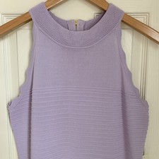 Eliza J Nordstrom Lavender Purple Scalloped Sleeveless Fit and Flare Dress Large