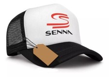 AYRTON SENNA - FORMULA 1 - F1 - BLACK WHITE TRUCKER HAT - NEW - ARGENTINA