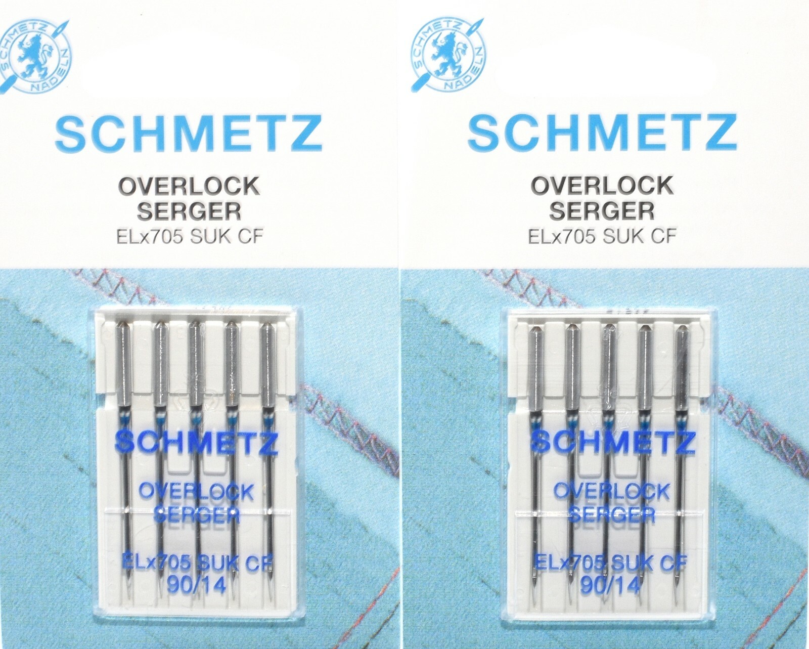 SCHMETZ Overlock Nadeln 5er Set - ELx705 SUK CF, Stärken 80/12 & 90/14