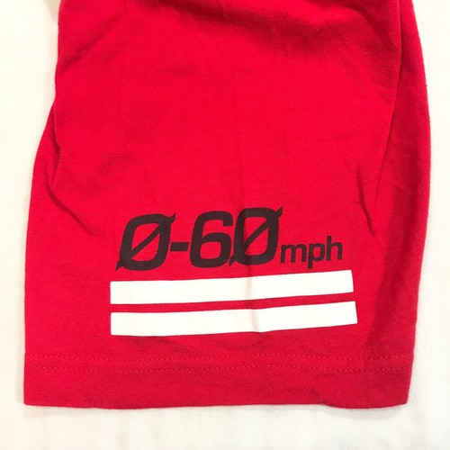 T-shirt rossa Ford Mustang Shelby Cobra taglia 2XL hot rod auto da corsa righe XXL - Foto 6 di 7