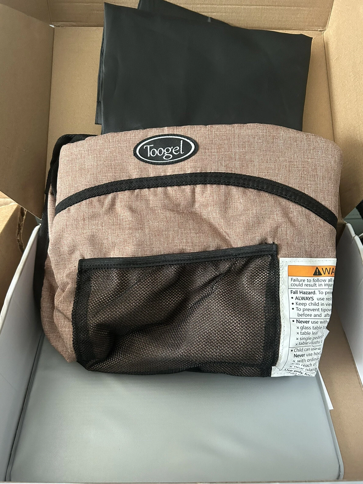 TOOGEL Hook On Clip On High Chair Portable Fold-Flat Storage Fast Attach-brown