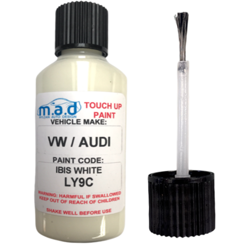 Ibis White Audi LY9C Paint Touch Up Kit 30ML RS3 RS4 RS5 TTRS A3 A4 A5 A6 TT A8 - Afbeelding 1 van 13