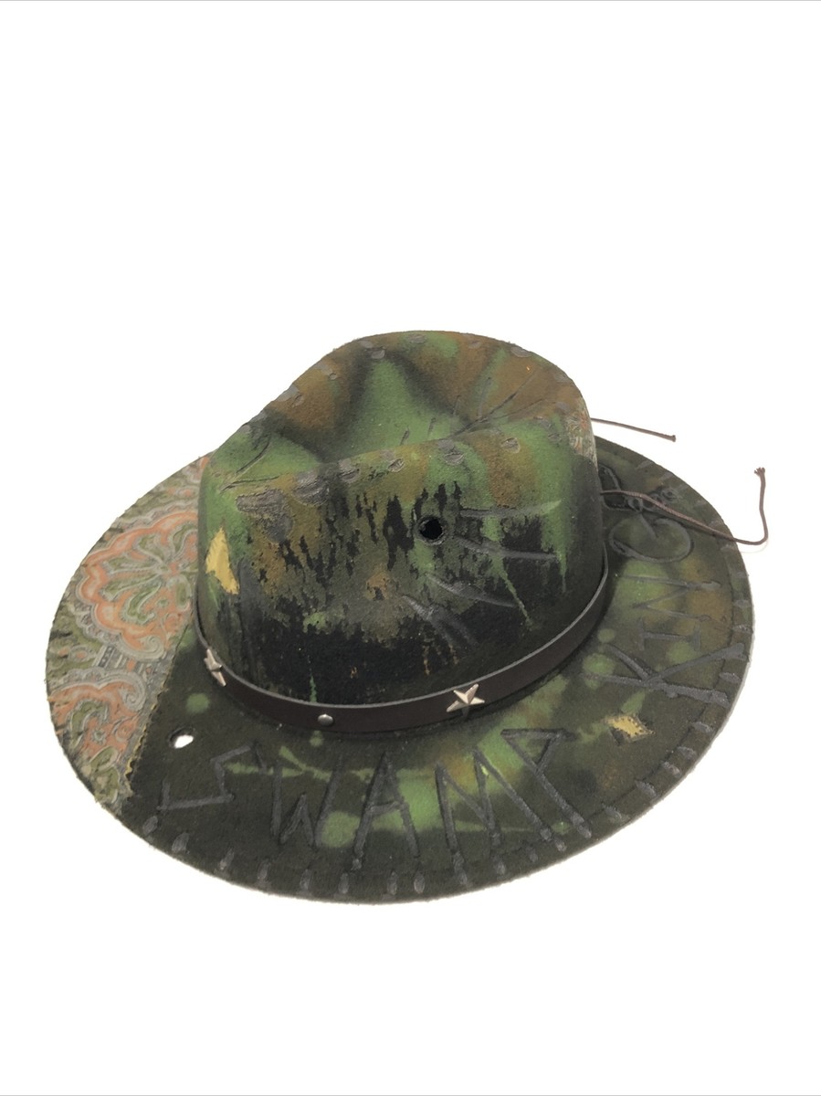 Tazzle's 1of1 Custom Western/Fedora Hat-Camouflage “Swamp Tazzle's 1of1 Custom Western/Fedora Hat-Camouflage “Swamp