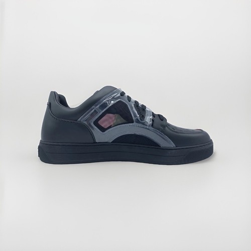 $900 Fendi Leather Black and Red Sneakers size US 14, EU 47 Made in Italy - Picture 2 of 8