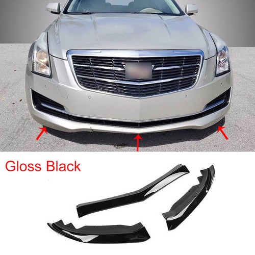 Glossy Black Front Bumper Lip Spoiler Splitter 3pcs For Cadillac ATS 2013-2019 - Picture 7 of 9