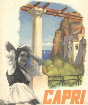 CAPRI ENIT STATE RAILWAYS Pizzi & Pizio 1938 Art Deco Tourist Brochure 