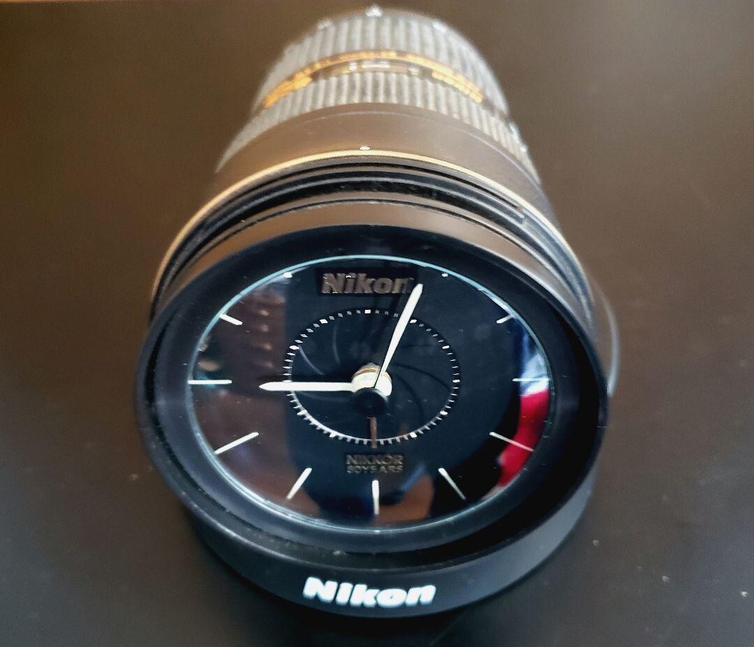 NIKKOR LENS CLOCK ニッコールレンズ 置き時計 80周年記念品 NIKON Nikkor lens clock 80th Original Camera Ltd to 1000