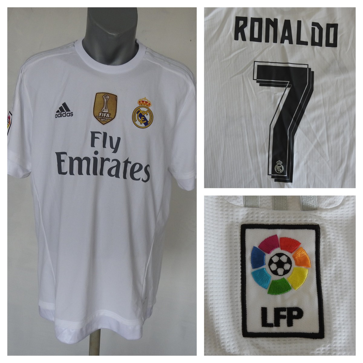 adidas Real Madrid Ronaldo 7 Lサイズ Cristiano Ronaldo Real Madrid 15/16 LS Official Jersey #7