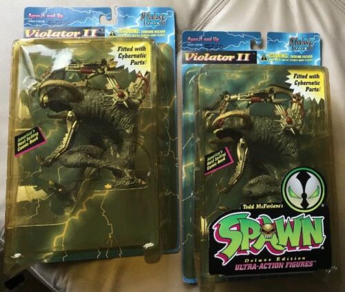 Spawn Violator II (2) Yellowed Figured Lot New One Missing Label With Crack On 1 | eBay