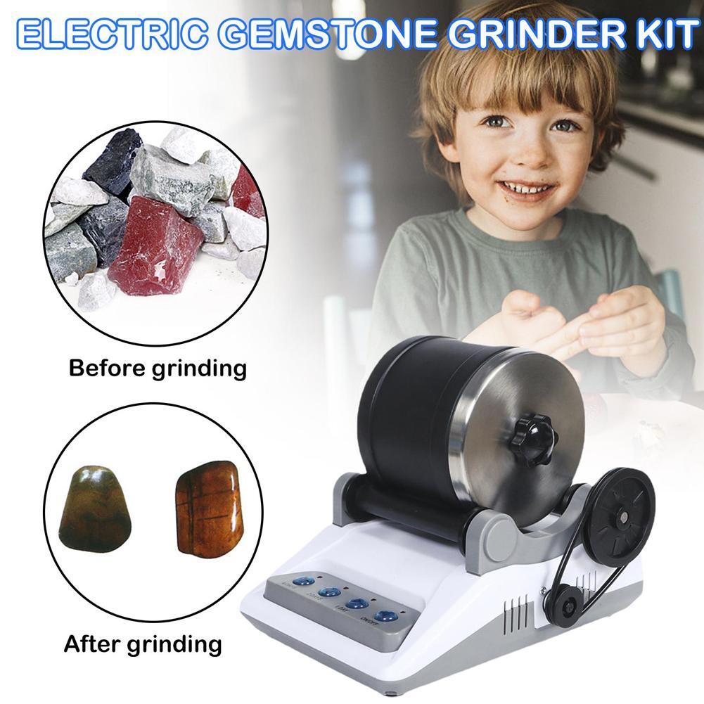 Rock Tumbler Set Steinpoliermaschine + Polierkörner Schmuckbefestigungen ξ* I4B7